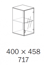 ALFA 500 Skříň 400x458x717, Nástavec, Dveře sklo pravé, Třešeň