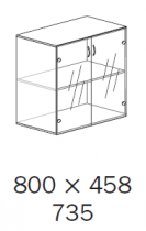 ALFA 500 Skříň 800x458x735 FT Dveře sklo, D